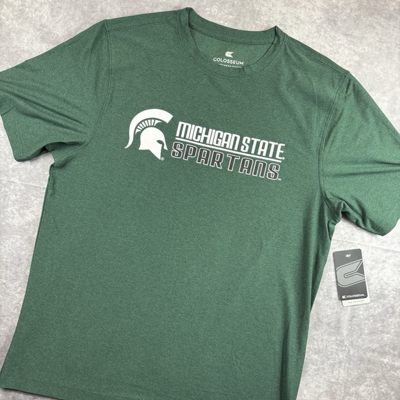 Colosseum Other - Michigan State Spartans T Shirt Mens L Green Stretch Performance Sample Rare NEW